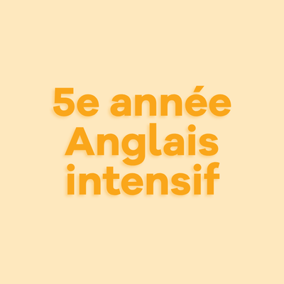 Image 5e année - Anglais intensif